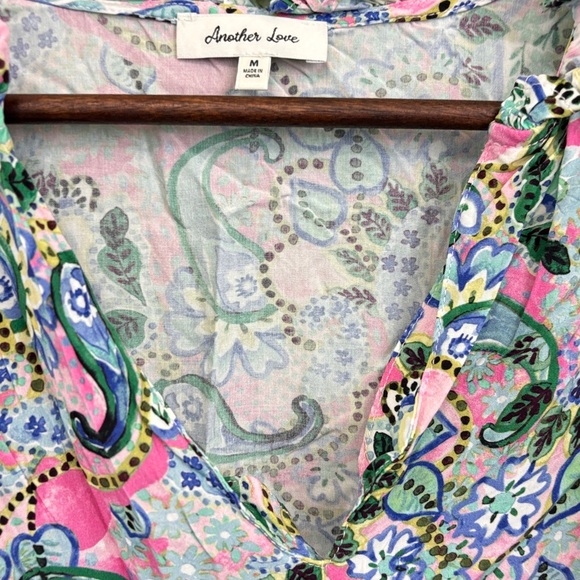 Another Love White and Pink Flutter Sleeve Blouse - Picture 3 of 4